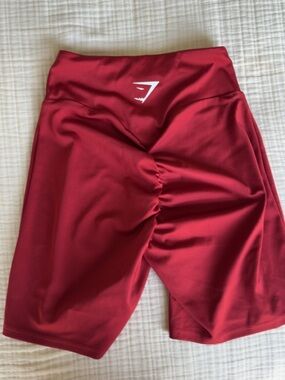 Gymshark High-Rise Scrunch Bike Shorts in Deep Red